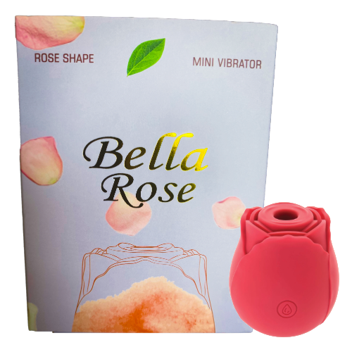 Bella Rose Vibrator With Suction - Red